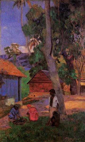 Around the huts