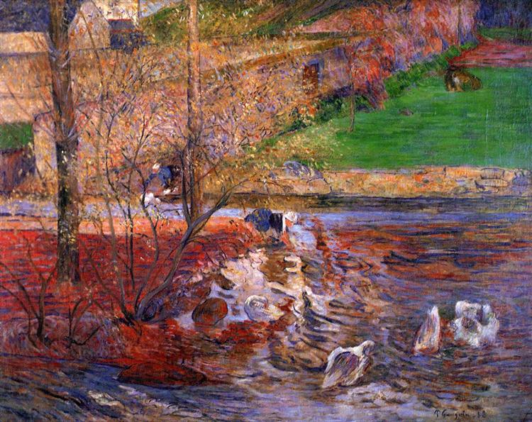 Landscape with geese