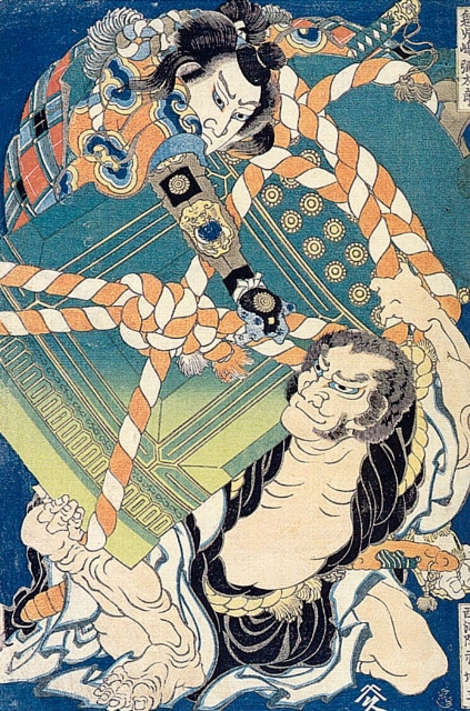 Onikojima Yatarō and Saihōin Akabōzu 鬼儿岛弥太郎西法院赤坊主