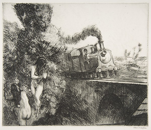 Train and Bathers