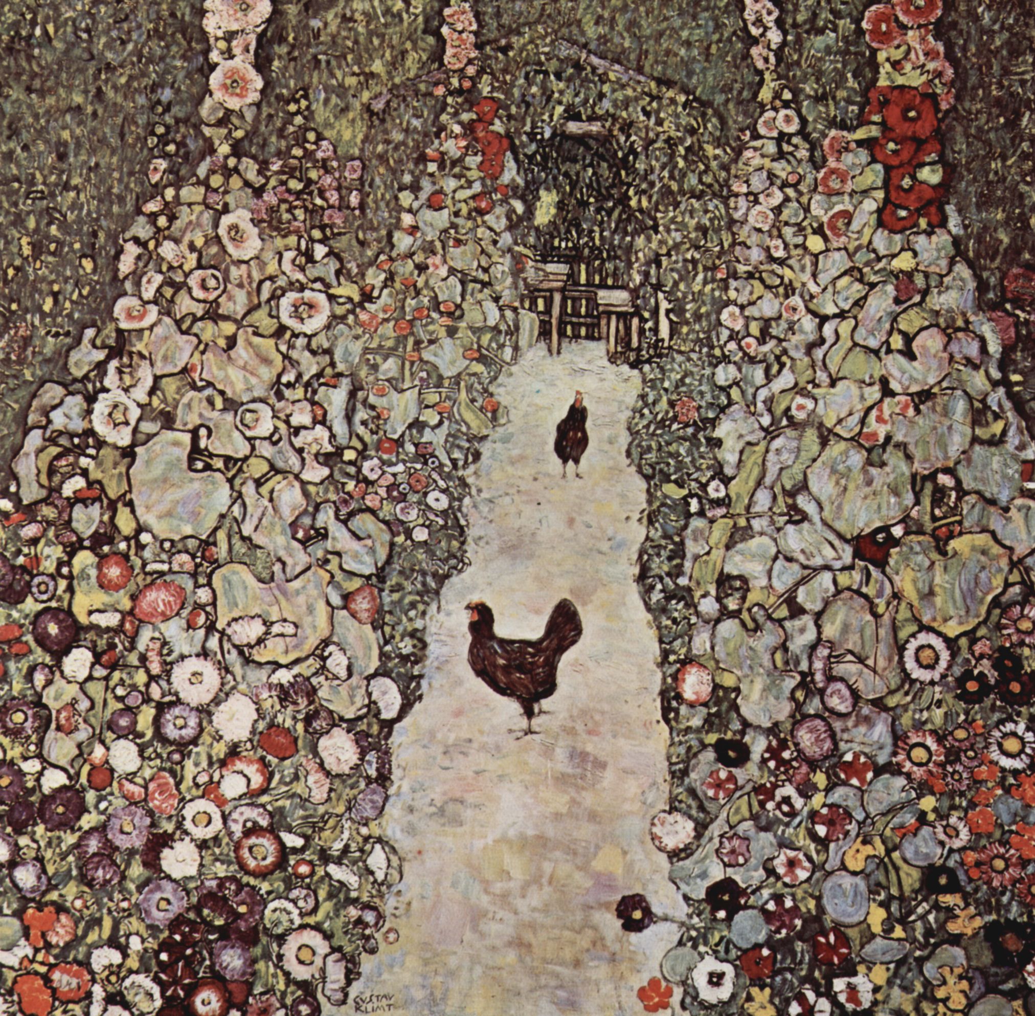 Garden with Roosters