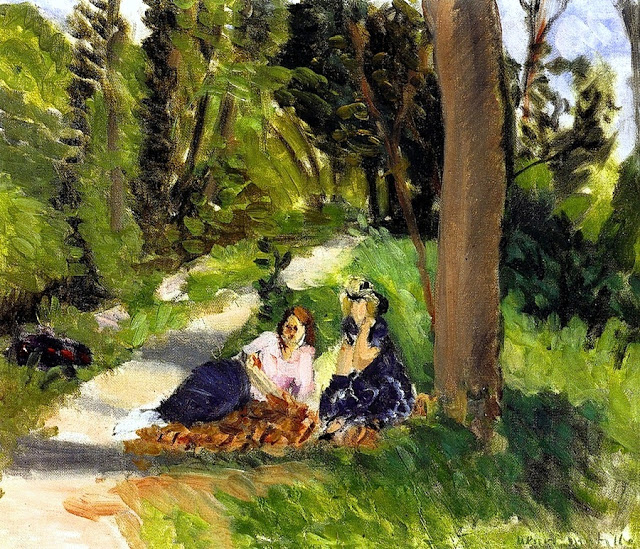 Two Figures near the Le Loup River