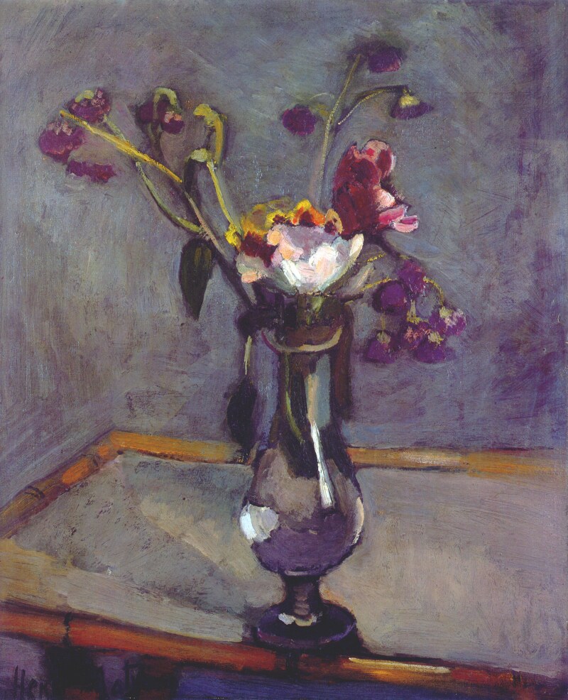 Bouquet on a Bamboo Table
