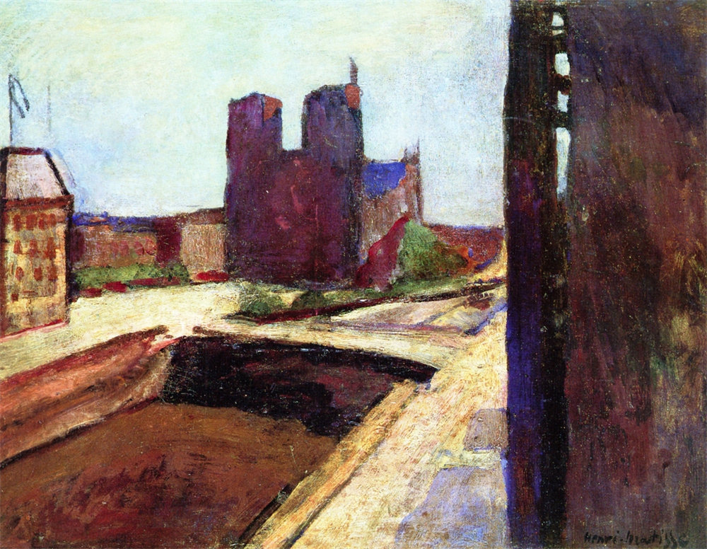 Notre Dame with Violet Walls