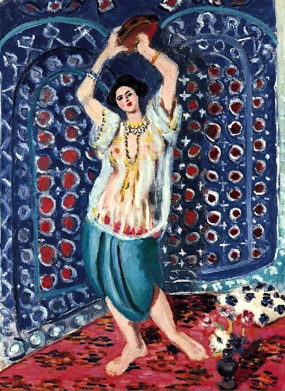 Odalisque Au Tambourin Harmonie En Bleu