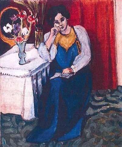 Reading Girl in White and Yellow