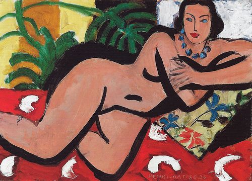 Reclining Nude with Blue Eyes