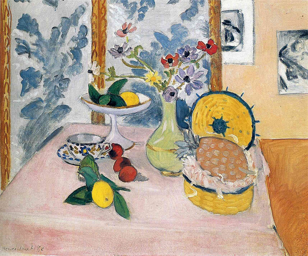Still LIfe, Pineapples, Fruit Bowl, Fruit, Vase of Anemones