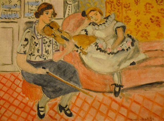 Violinist and Young Girl