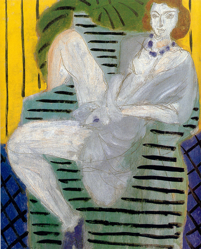 Woman on a Sofa, Yellow and Blue