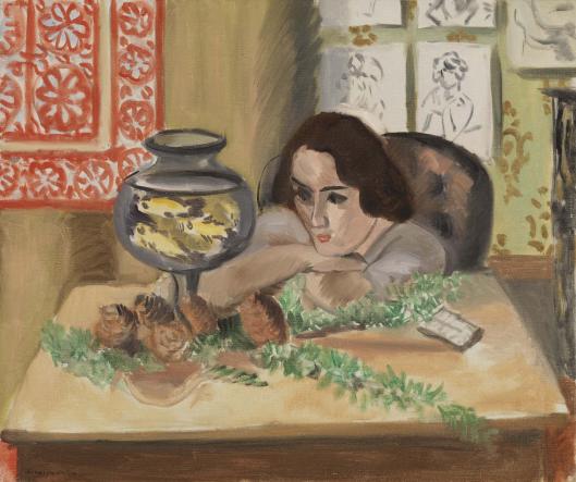 Young Woman Before An Aquarium