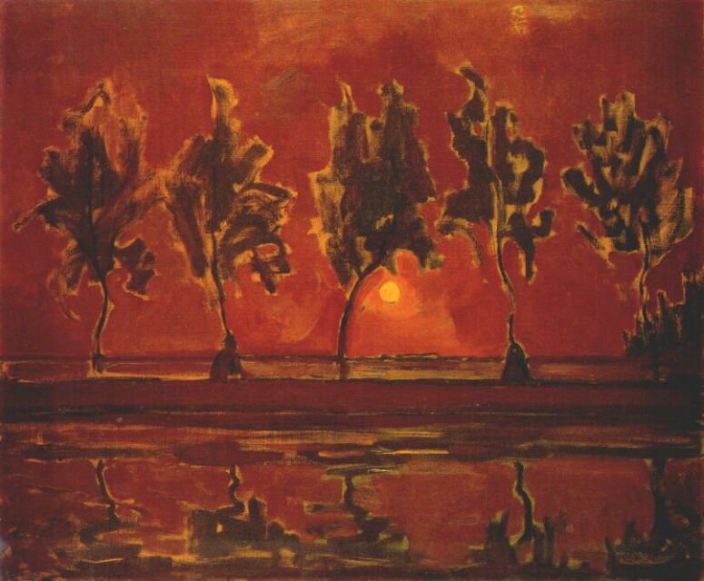 Trees by the Gein at Moonrise