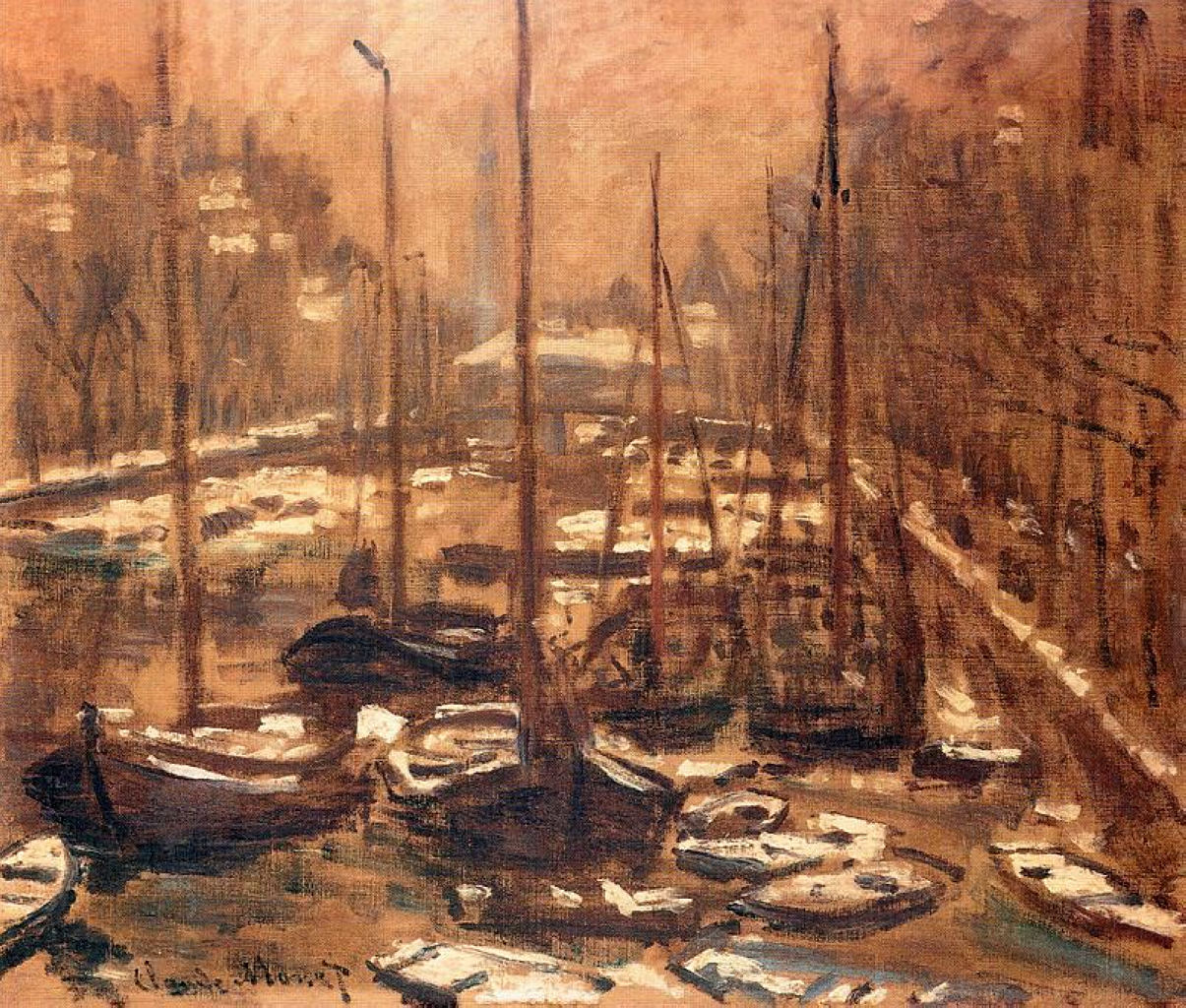 Geldersekade of Amsterdam Invierno
