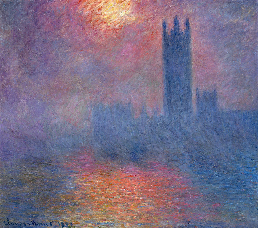 Houses of Parliament, London, Sun Breaking Through