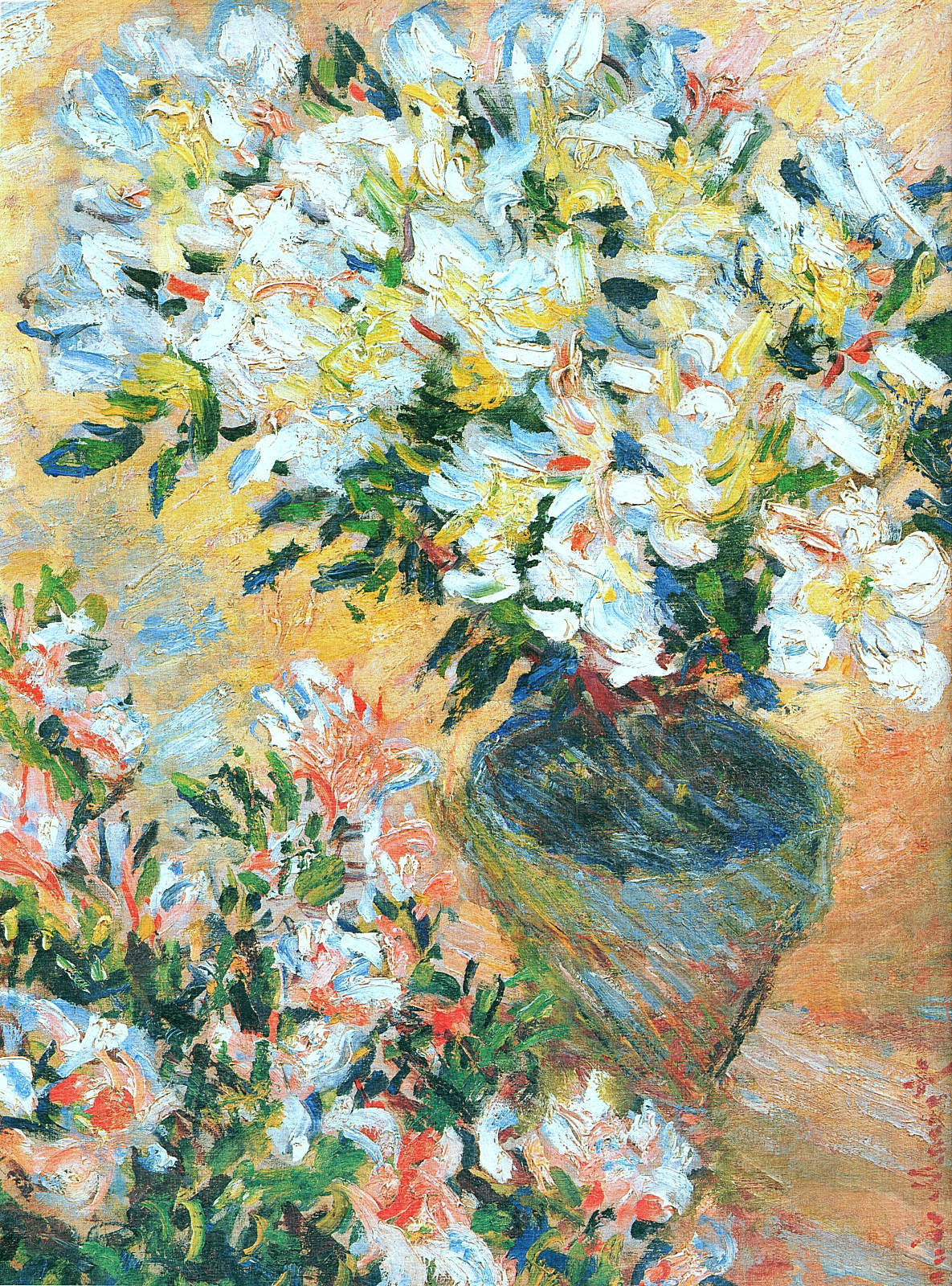 White Azaleas in a Pot