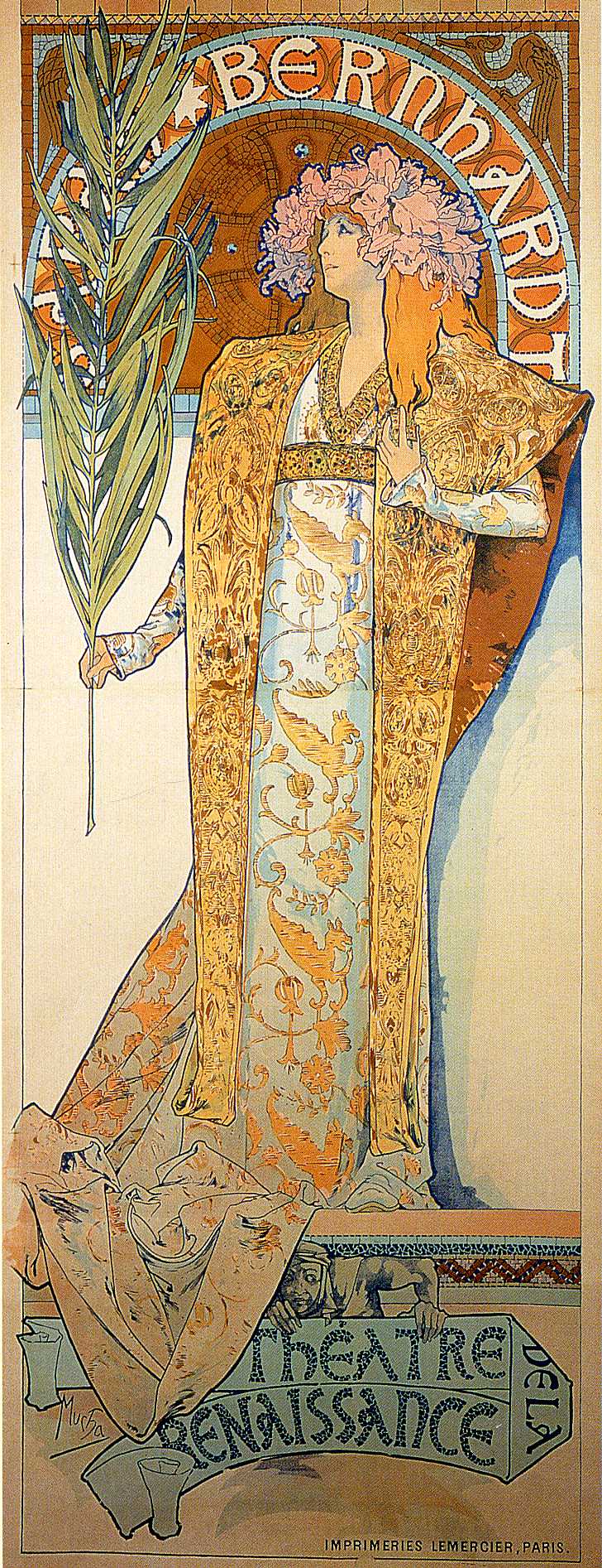Poster for Victorien Sardou`s Gismonda starring Sarah Bernhardt at the Théâtre de la Renaissance in Paris
