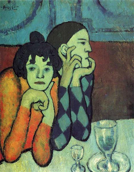 Two acrobats (Harlequin and his companion)