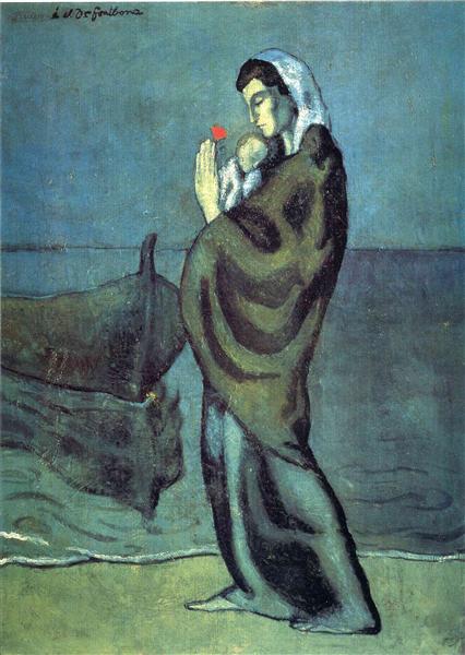 Mother and child on the beach