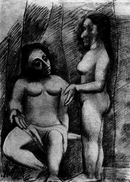 Seated nude and standing nude