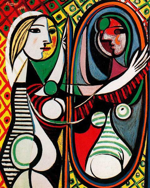 Girl in front of mirror