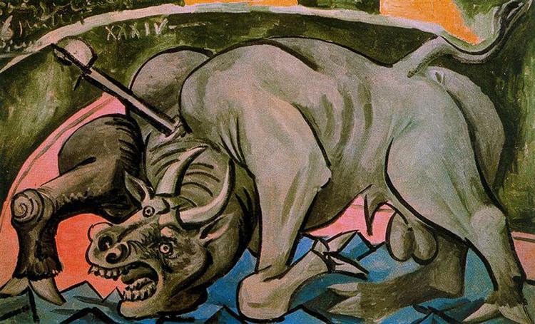 Dying bull