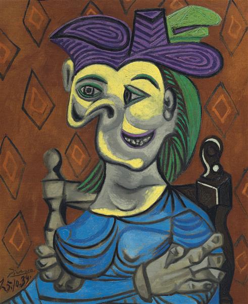 Femme Assise, Robe Bleue 静坐的蓝袍女子