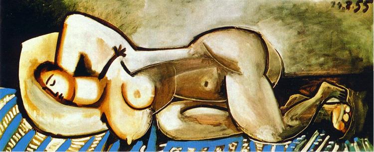 Lying naked woman