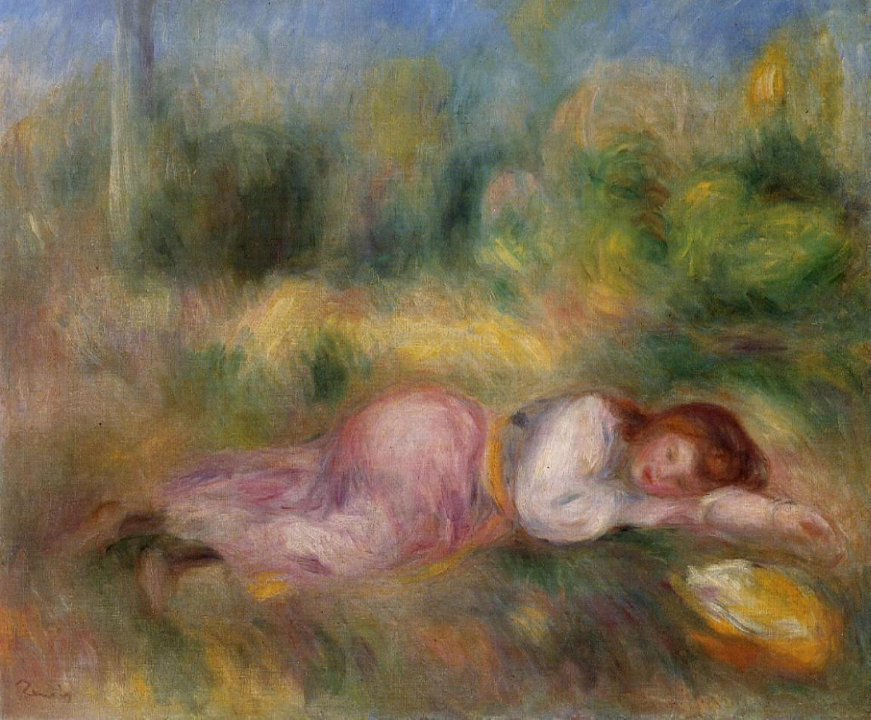 Girl Streched out on the Grass