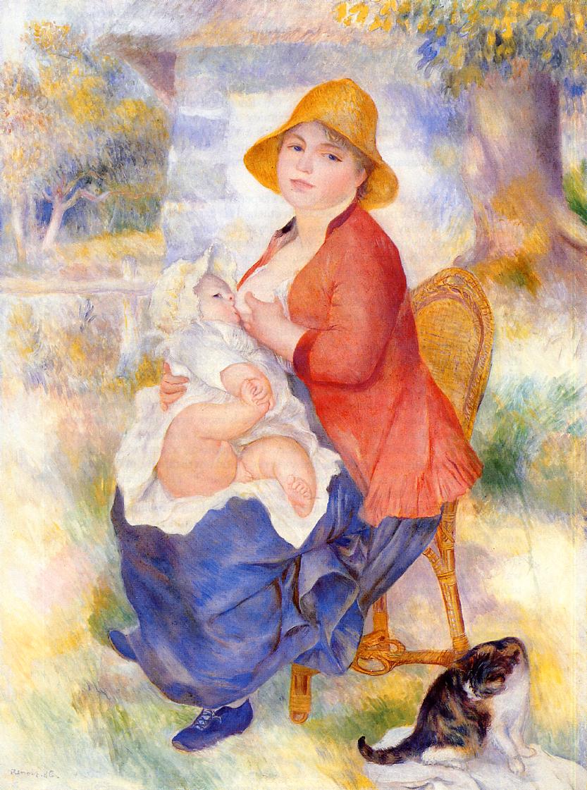 Motherhood (Woman Breast Feeding Her Child)