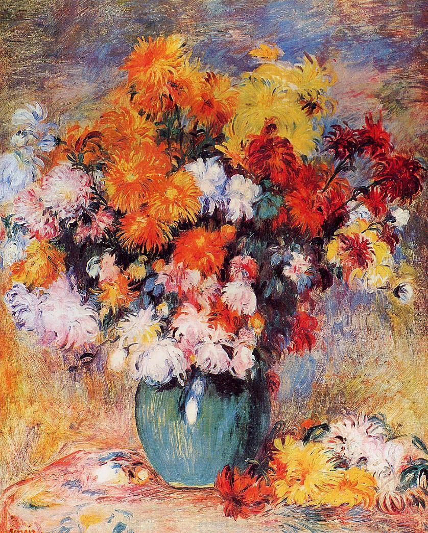 Vase of Chrysanthemums