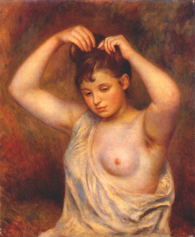 Woman Combing Her Hair