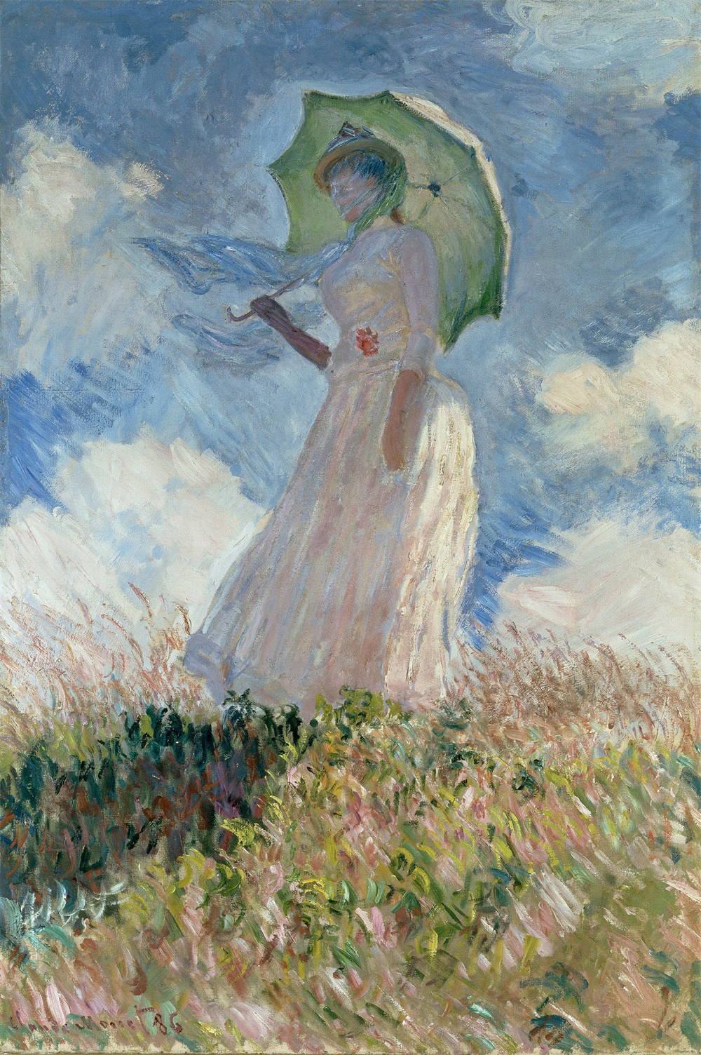 Woman with a Parasol(Facing Left) 撑洋伞的女人