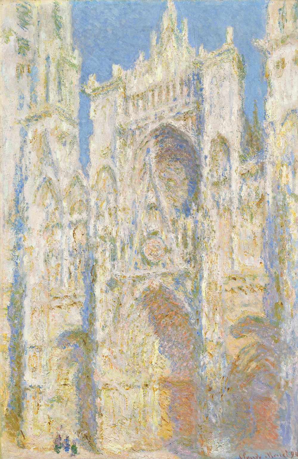 Rouen Cathedral West Facade Sunlight 鲁昂大教堂