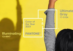Pantone 2021 Color of the Year 17-5104 Ultimate Gray + 13-0647 Illuminating Yellow