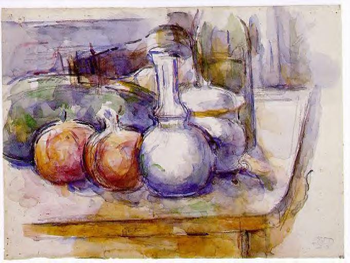 Still Life with Carafe, Sugar Bowl, Bottle, Pommegranates and Watermelon