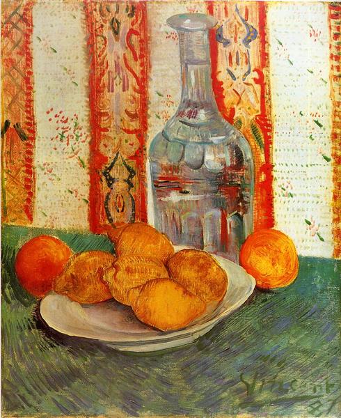 Still Life with Decanter and Lemons on a Plate 静物:水瓶与盘子里的柠檬