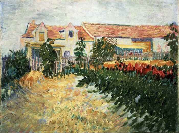 House with sunflowers