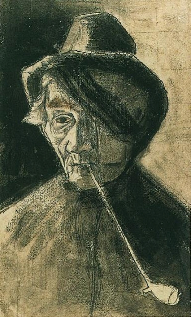 Man with Pipe and Eye Bandage