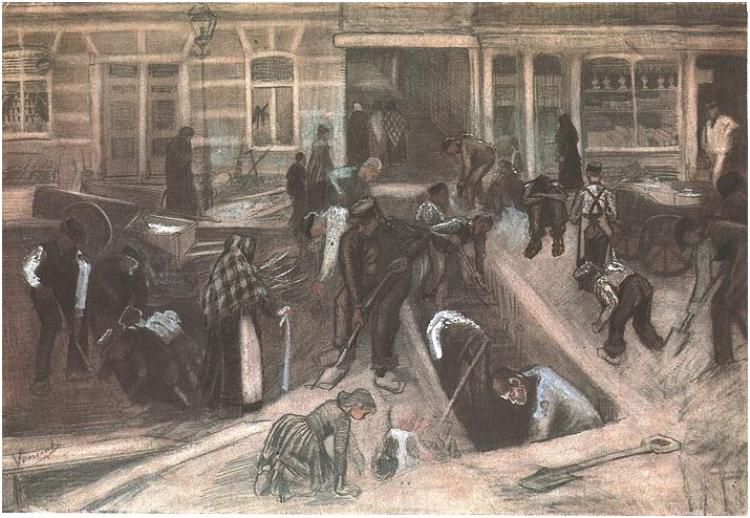 Torn-Up Street with Diggers