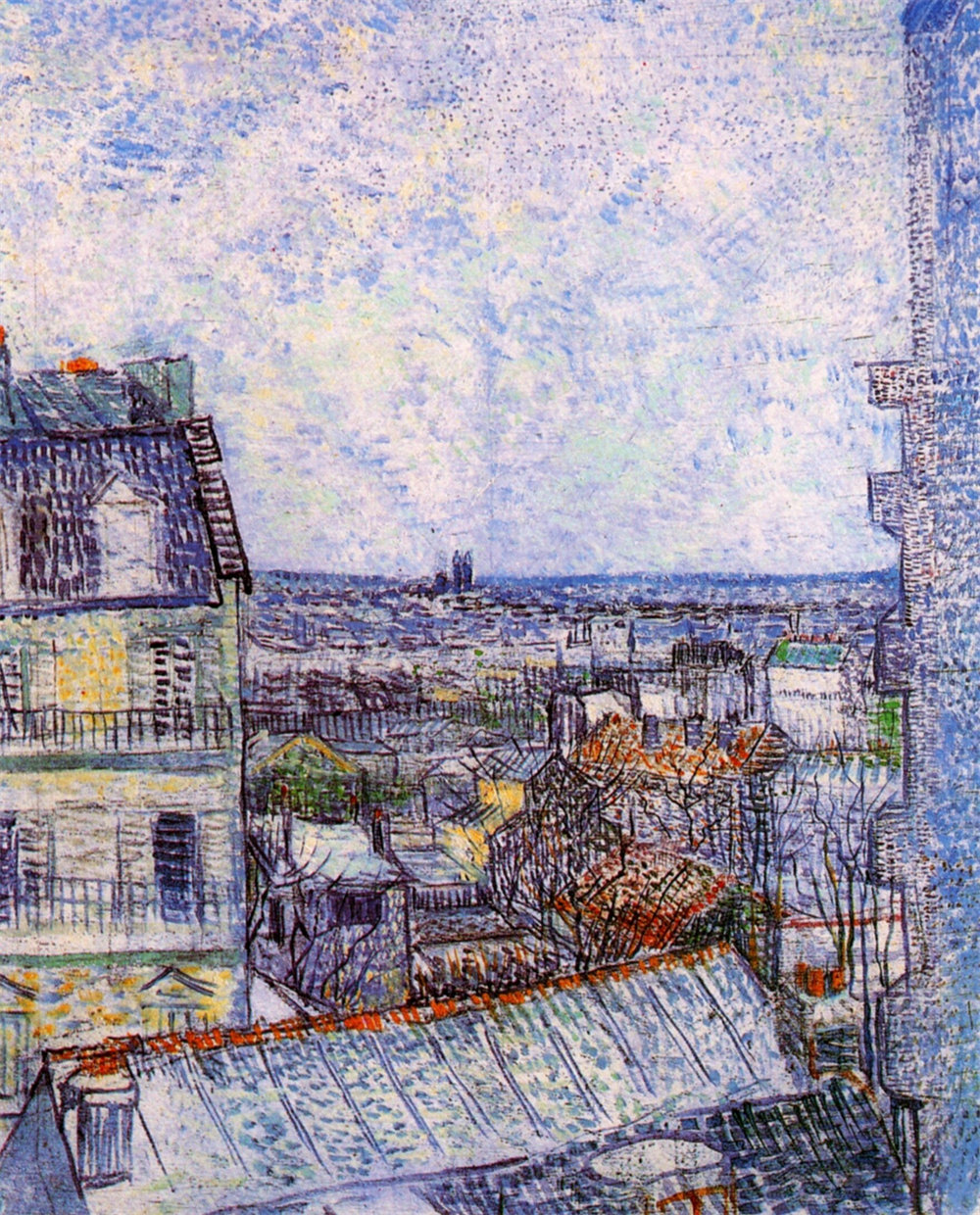 View from Vincent's room in the Rue Lepic