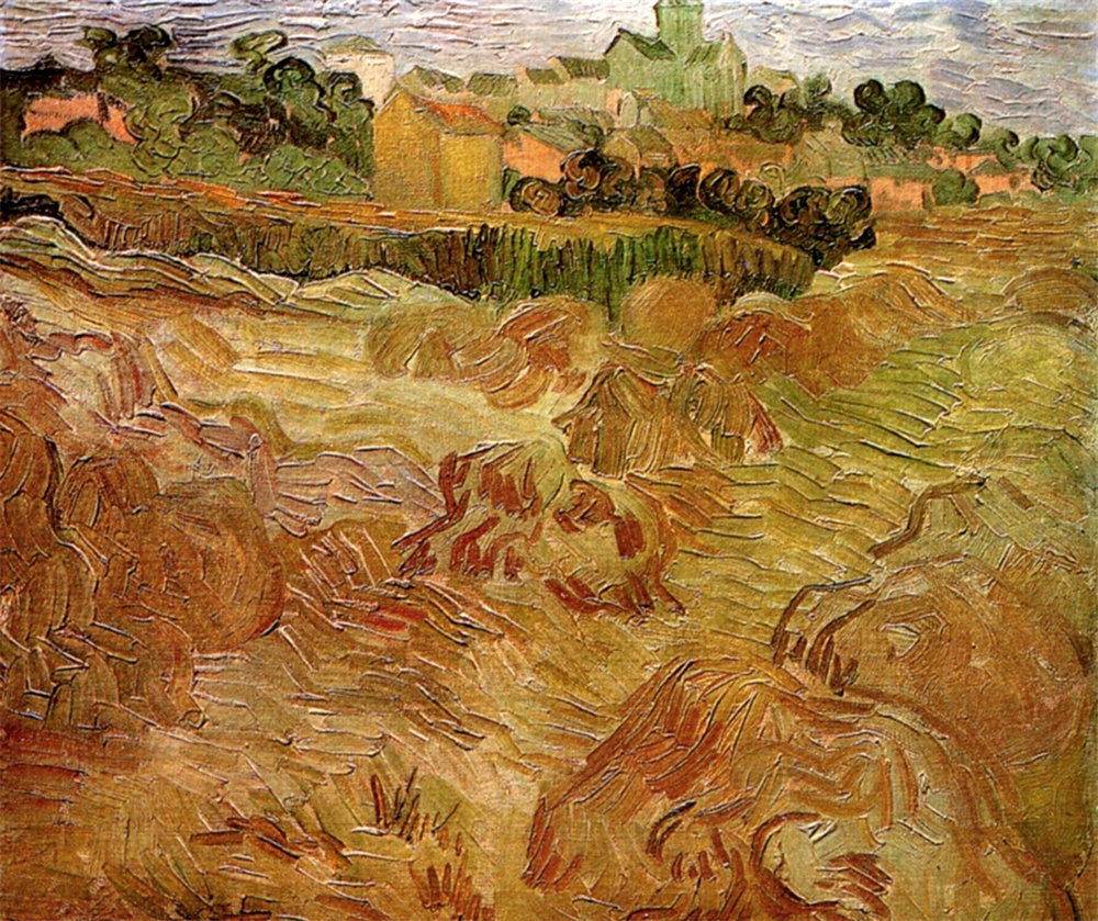 Wheat Fields with Auvers in the Background
