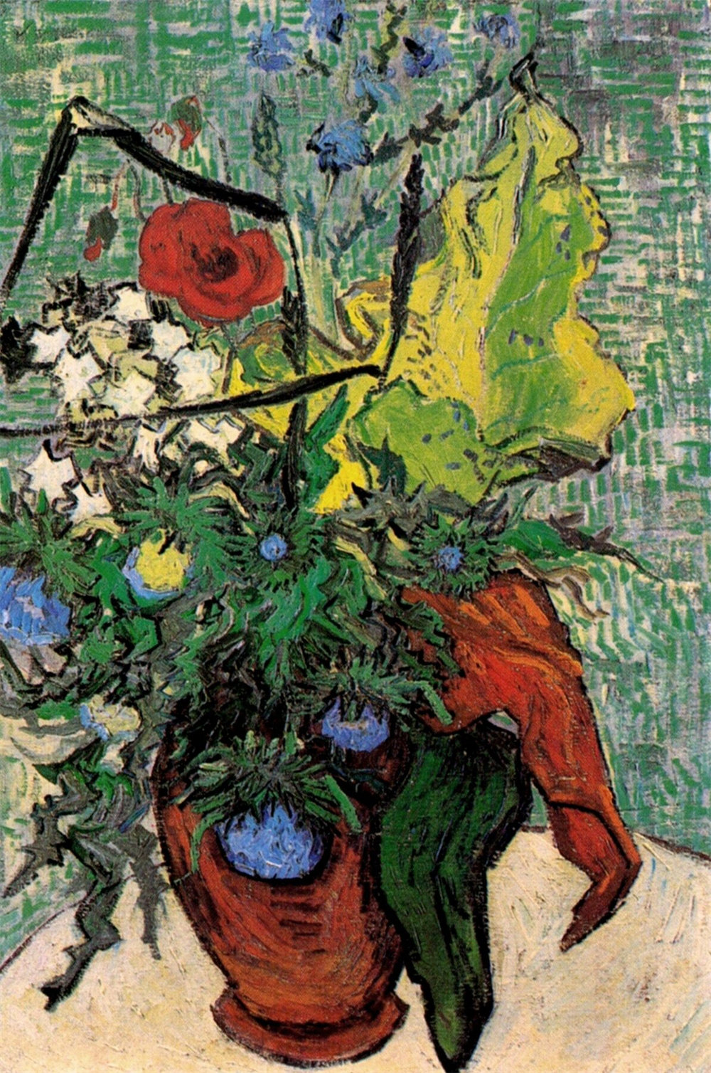 Wild Flowers and Thistles in a Vase
