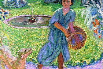 Girl Playing with a Dog (Vivette Terrasse)