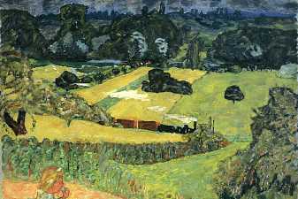 Landscape with freight train