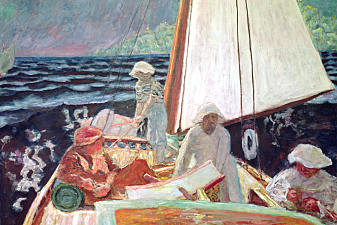 Signac and his friends on the boat