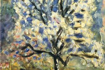 The almond tree in blossom