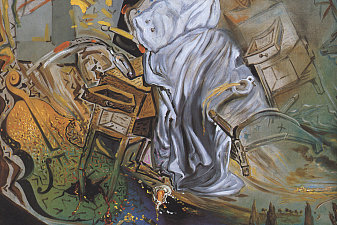 Bed and Two Bedside Tables Ferociously Attacking a Cello (Final Stage)