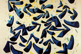 Blue Horns. Design for a Scarf