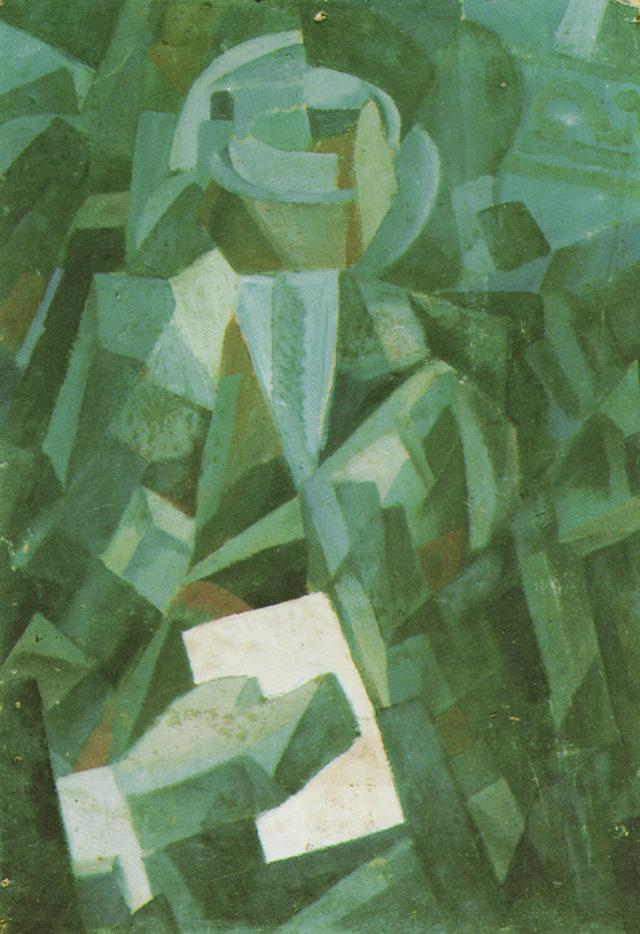 Cubist Composition - Portrait of a Seated Person Holding a Letter 