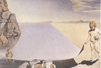 Dali at the Age of Six When He Thought He Was a Girl Lifting the Skin of the Water to See the Dog Sl